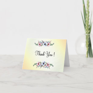 Aquarellfarbene Blume Gelber Rheinrand Dankeskarte