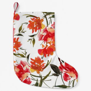 Aquarellfarbene Blume, handgezeichnet nahtloses Mu Kleiner Weihnachtsstrumpf