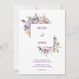 Aquarellfarbene Blume. Hochzeit. Einladung