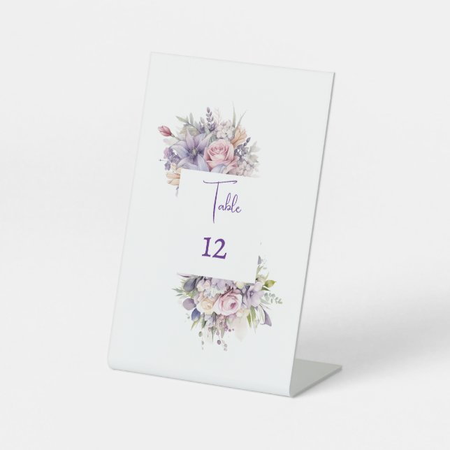 Aquarellfarbene Blume. Hochzeit. Sockelschild (Vorderseite)