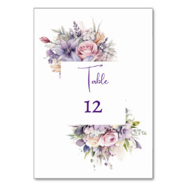 Aquarellfarbene Blume. Hochzeit. Tischnummer