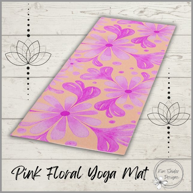 Aquarellfarbene Blume in rosa Yoga-Matte Yogamatte (Von Creator hochgeladen)