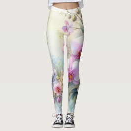 Aquarellfarbene Blume in sanften Pastellfarben Leggings