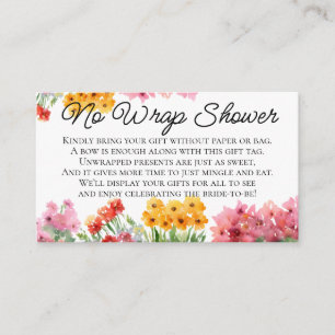 Aquarellfarbene Blume Kein Geschenk Wrap Dusche Begleitkarte