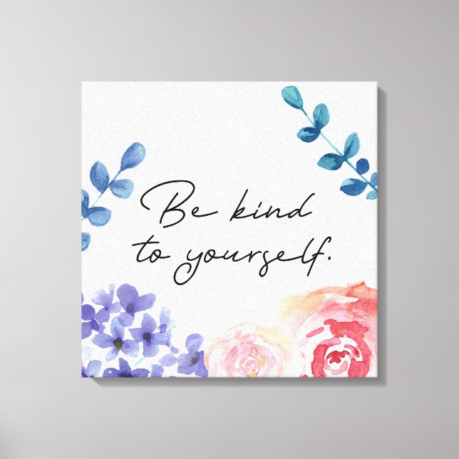 Aquarellfarbene Blume lassen Sie sich inspirieren Leinwanddruck (Vorderseite)