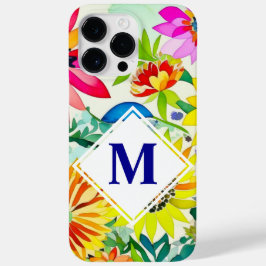Aquarellfarbene Blume Mit Monogramm Case-Mate iPhone 14 Pro Max Hülle
