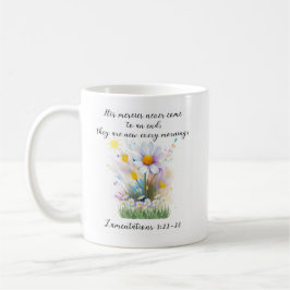 Aquarellfarbene Blume mit Zitat Kaffeetasse