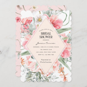 Aquarellfarbene Blume Moderner Frühlinggarten Tren Einladung