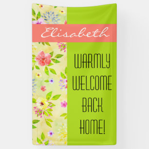 Aquarellfarbene Blume nahtlos Muster I + Ihre Idee Banner