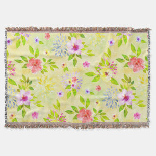 Aquarellfarbene Blume nahtlos Muster I + Ihre Idee Decke