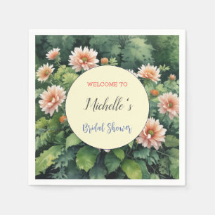 Aquarellfarbene Blume Niedliches Brautparty Serviette