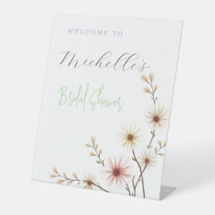 Aquarellfarbene Blume Niedliches Brautparty Sockelschild