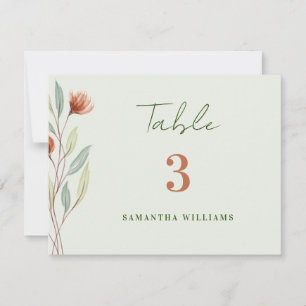 Aquarellfarbene Blume Pastellgrün-Escort-Karte Dankeskarte