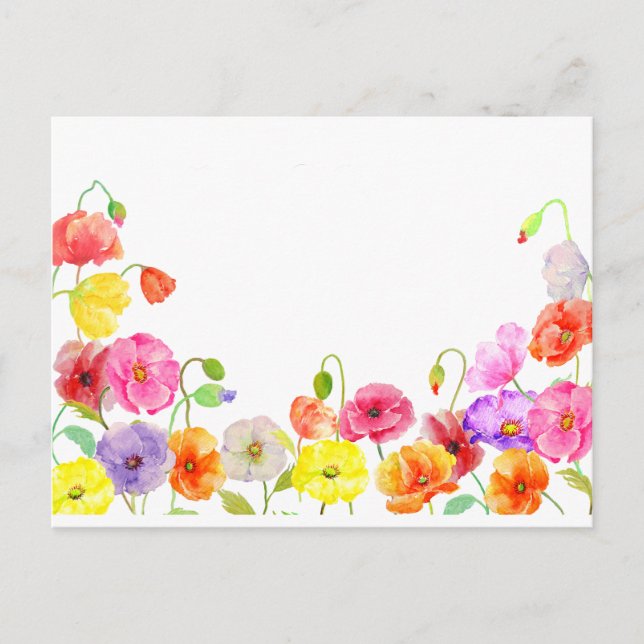 Aquarellfarbene Blume Postkarte (Vorderseite)