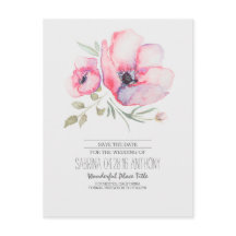Aquarellfarbene Blume Romantisch Save the Date