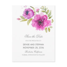 Aquarellfarbene Blume Romantische Save the Date