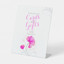 Aquarellfarbene Blume Rosa Hochzeitsgeschenk Sockelschild