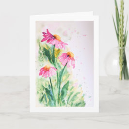 Aquarellfarbene Blume, rosa, leere Karte, täglich Dankeskarte