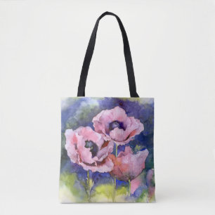 Aquarellfarbene Blume Rosa Mohnblüte Blume