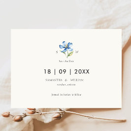 Aquarellfarbene Blume Save the Date Einladung