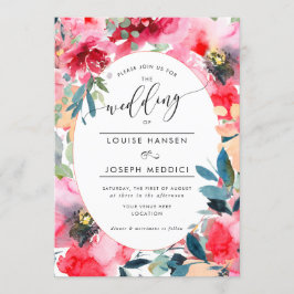 Aquarellfarbene Blume Sommerliche Rose, Red Ombre Einladung