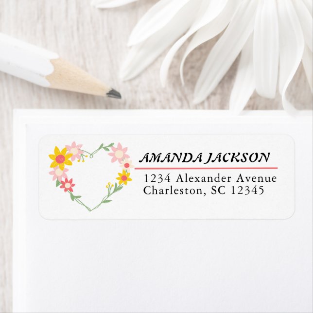 Aquarellfarbene Blume umkreisen Herzform (Insitu)