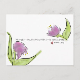 Aquarellfarbene Blume und Bibel Verse für Liebe Postkarte