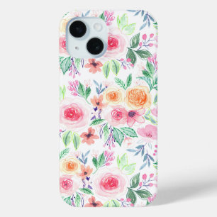 Aquarellfarbene Blume und Blätter Case-Mate iPhone Hülle