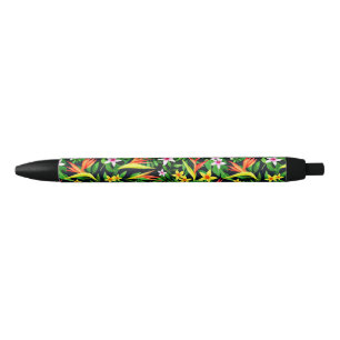 Aquarellfarbene Blume und Blumenmuster aus Frucht- Kugelschreiber