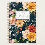 Aquarellfarbene Blume und Grünmuster Planer<br><div class="desc">Individuell gestalteter Blumenplaner mit Blumenstrauß in Rosa,  Gelb und Rot,  Rose und Gänseblümchen mit Akzenten im Grünen. Personalisieren Sie diese durch Hinzufügen von Namen und anderen Details. Dieser botanische Planer ist ein personalisiertes Geschenk für Weihnachten,  Geburtstage und Abschlüsse.</div>