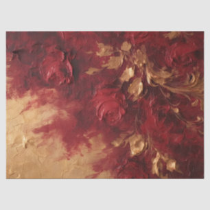 Aquarellfarbene Blume und Imitate Gold Blätter Seidenpapier