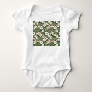 Aquarellfarbene Blume: Vintages Muster. Baby Strampler