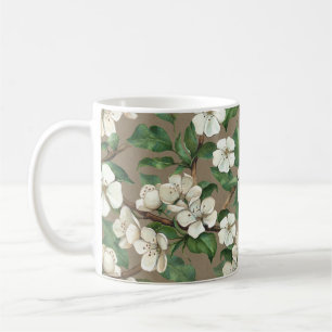 Aquarellfarbene Blume: Vintages Muster. Kaffeetasse