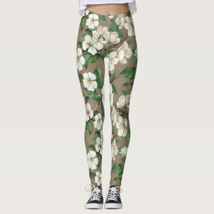Aquarellfarbene Blume: Vintages Muster. Leggings