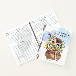 Aquarellfarbene Blume Zuhause Affodil Familienreze Notizbuch