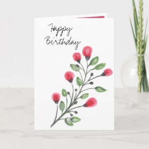 Aquarellfarbene Blume zum Geburtstag glücklich Karte