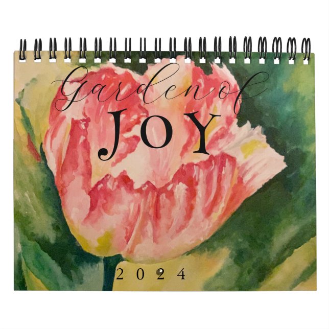 Aquarellfarbene Blume Zwei Seiten 12-Monats-Kalend Kalender (Titelbild)