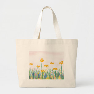 Aquarellfarbene Blumenmalerei Jumbo Tote Beutel Stoffbeutel