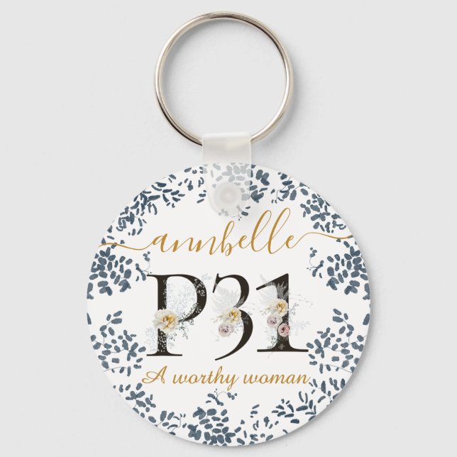 Aquarellfarbene Blumenverbände 31 ● Eine würdige F Schlüsselanhänger (Vorderseite)