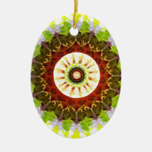 Aquarellfarbene Blütendekoration Keramik Ornament