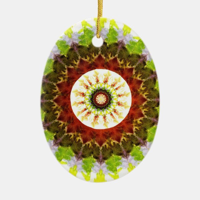 Aquarellfarbene Blütendekoration Keramik Ornament (Vorne)