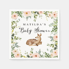 Aquarellfarbene Blütendusche Serviette