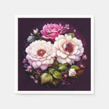 Aquarellfarbene Blütenrosa und violette Blumen