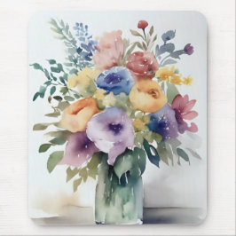 Aquarellfarbene Bouquet-Malerei Mousepad