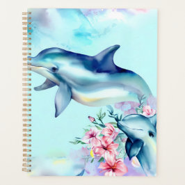 Aquarellfarbene Dolphin Planer