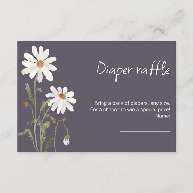 Aquarellfarbene Duschkarte Wildblume Babydusche Begleitkarte (Vorderseite)