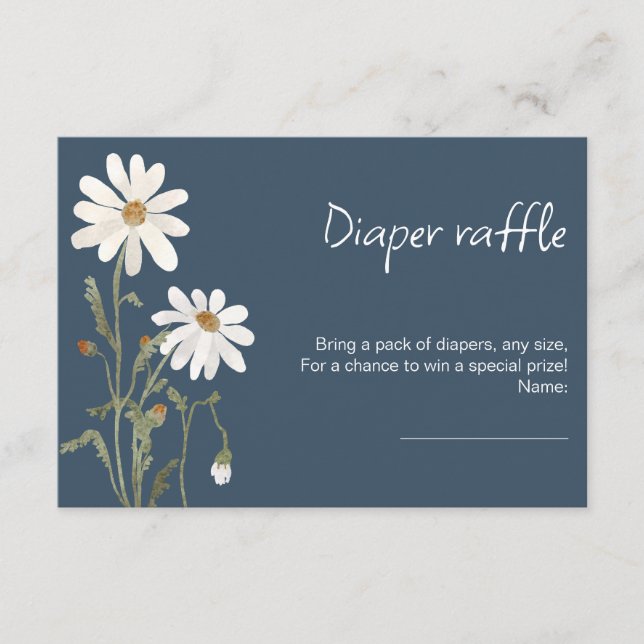 Aquarellfarbene Duschkarte Wildblume Babydusche Begleitkarte (Vorderseite)