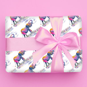 Aquarellfarbene Elefanten Geschenkpapier