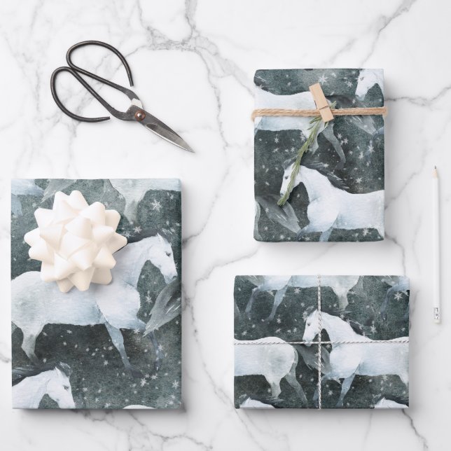 Aquarellfarbene Elegante Schneewittchen Geschenkpapier Set (Vorderseite)