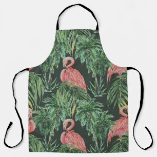 Aquarellfarbene Flamingos, exotische Vögel, tropi Schürze